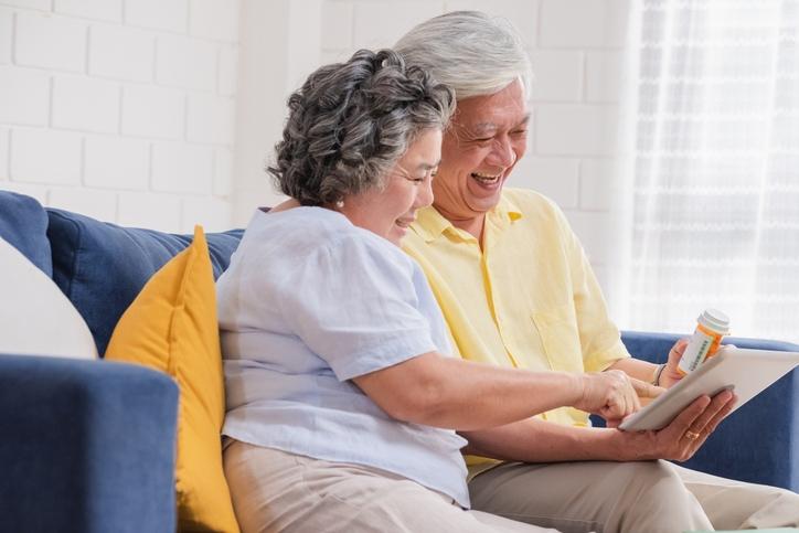 older couple with ipad